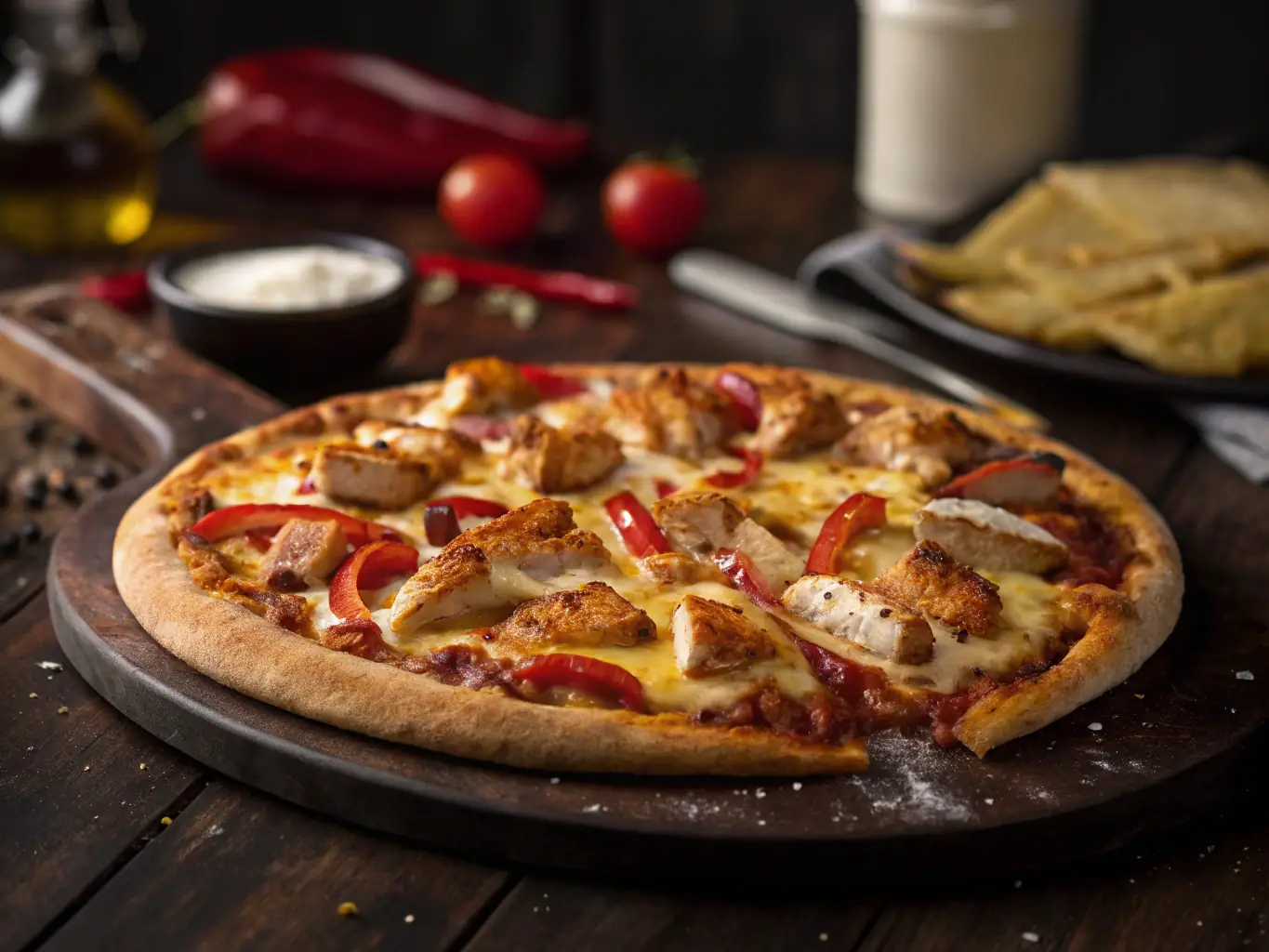 A savory image of a meat-lover's pizza loaded with pepperoni, sausage, bacon, and ham, showcasing the hearty and satisfying nature of this style.
